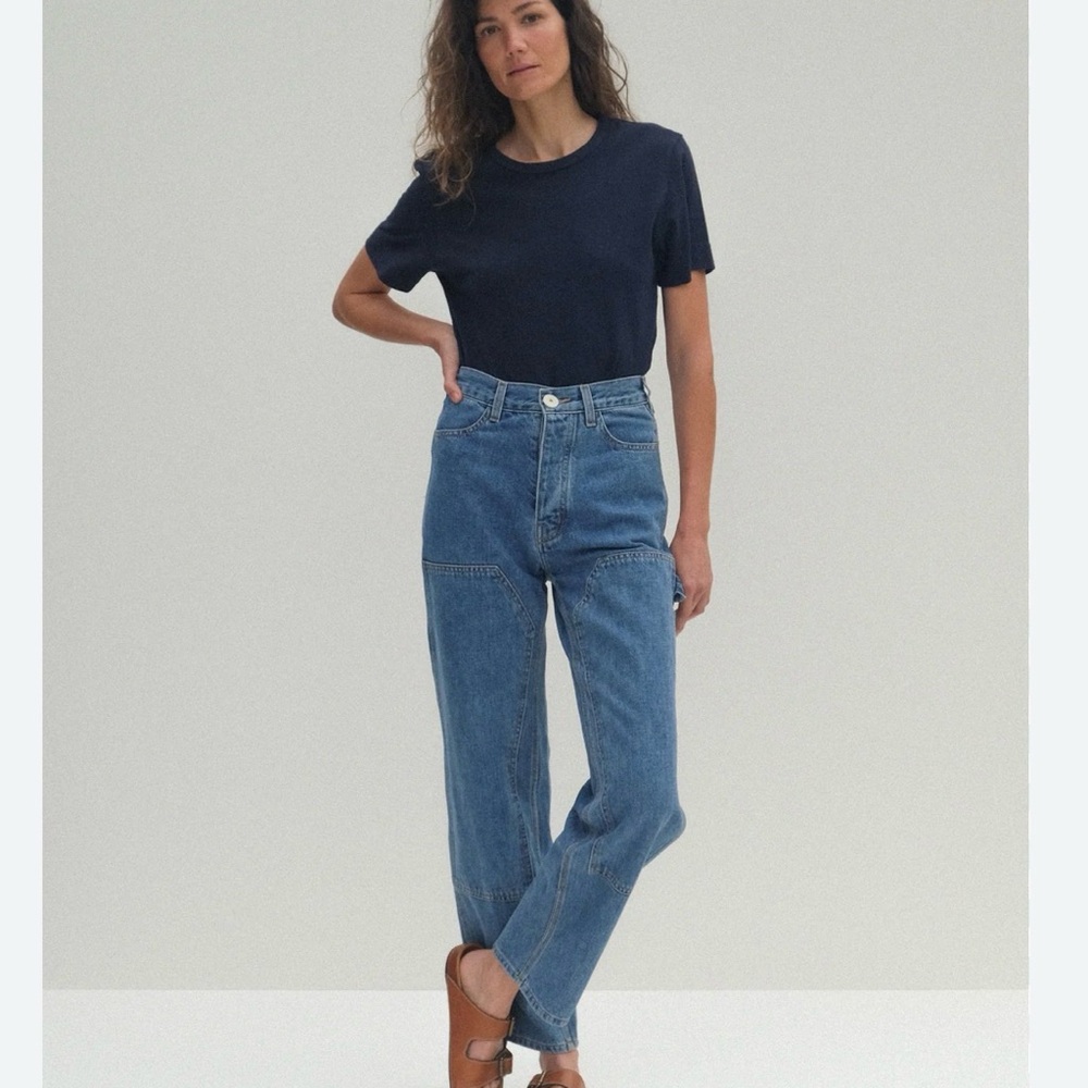 Jesse Kamm Patchfront Denim Handy, Straight Leg Carpenter Jeans